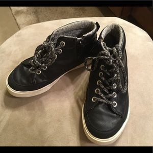 Stylish boys black leather boots